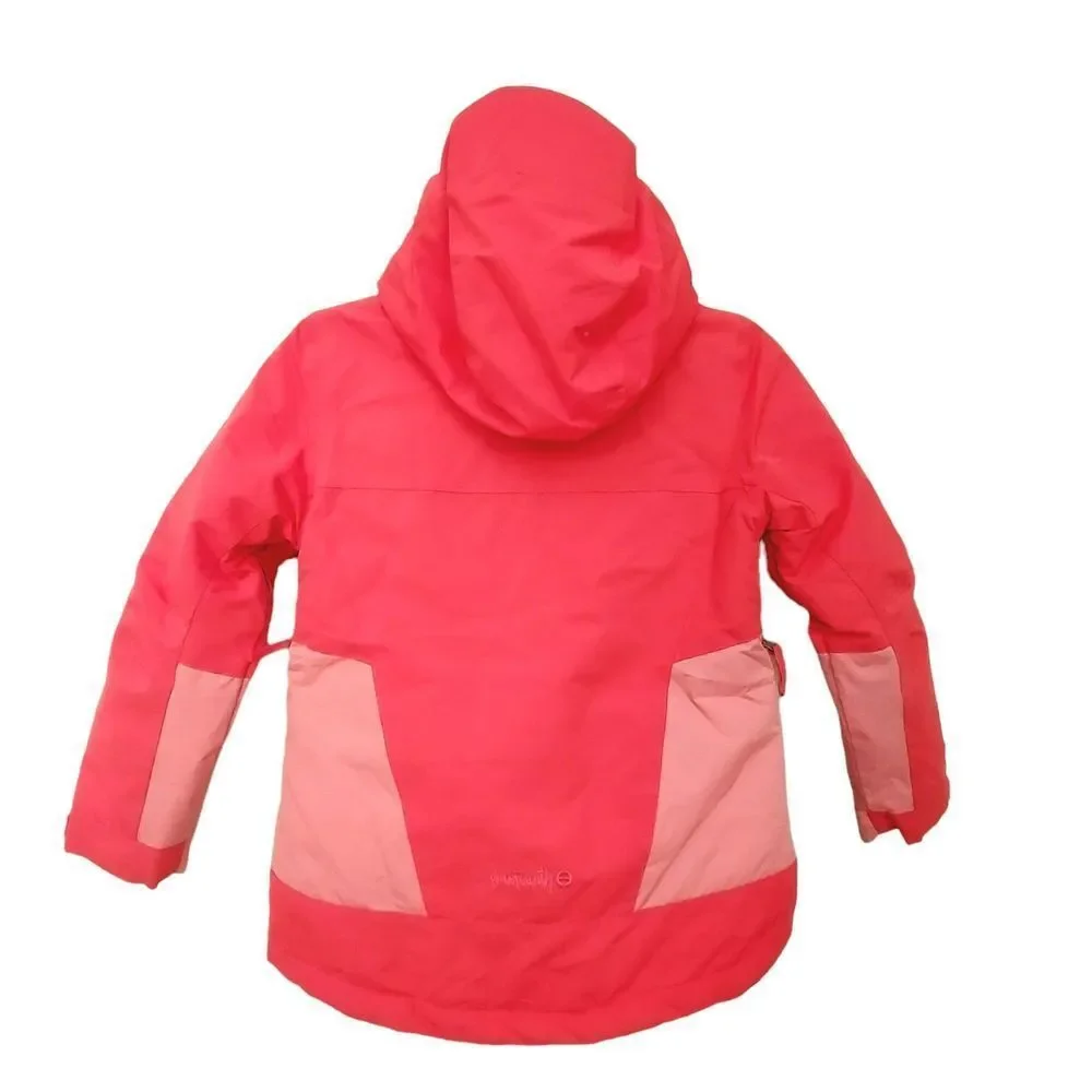Planet Earth Snow Jacket Girls Small Orange Snowboarding Full Zip Insulated
